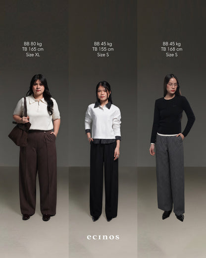 ECINOS - Harper Pleated Straight Trousers