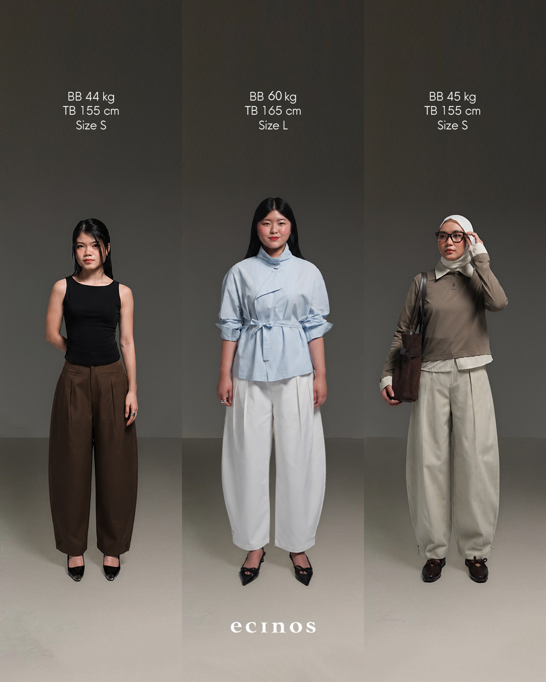 ECINOS - Joan Barrel Cotton Trousers