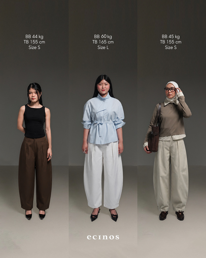 ECINOS - Joan Barrel Cotton Trousers