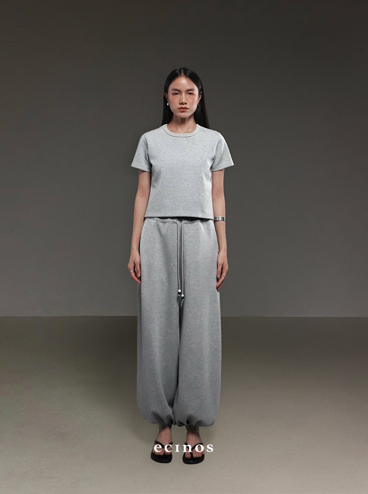 ECINOS - Emily Pleated Balloon Sweatpants