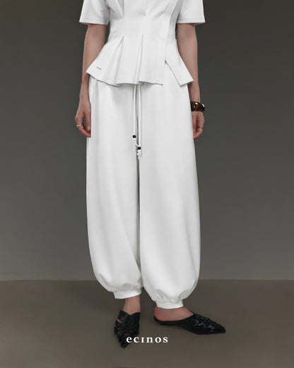 ECINOS - Emily Pleated Balloon Sweatpants