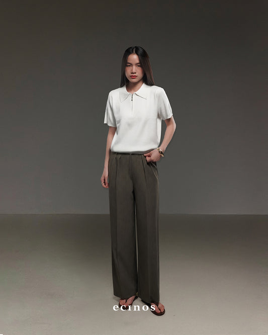 ECINOS - Harper Pleated Straight Trousers