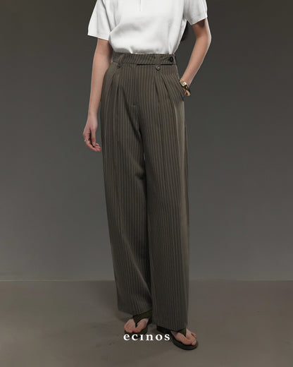 ECINOS - Harper Pleated Straight Trousers