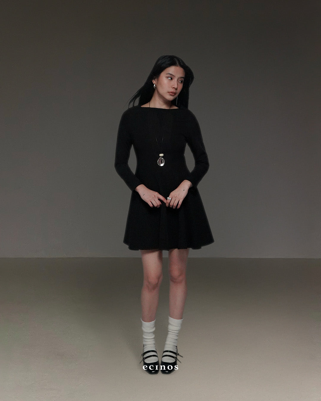 ECINOS - Paige Panel Wool Flared Dress