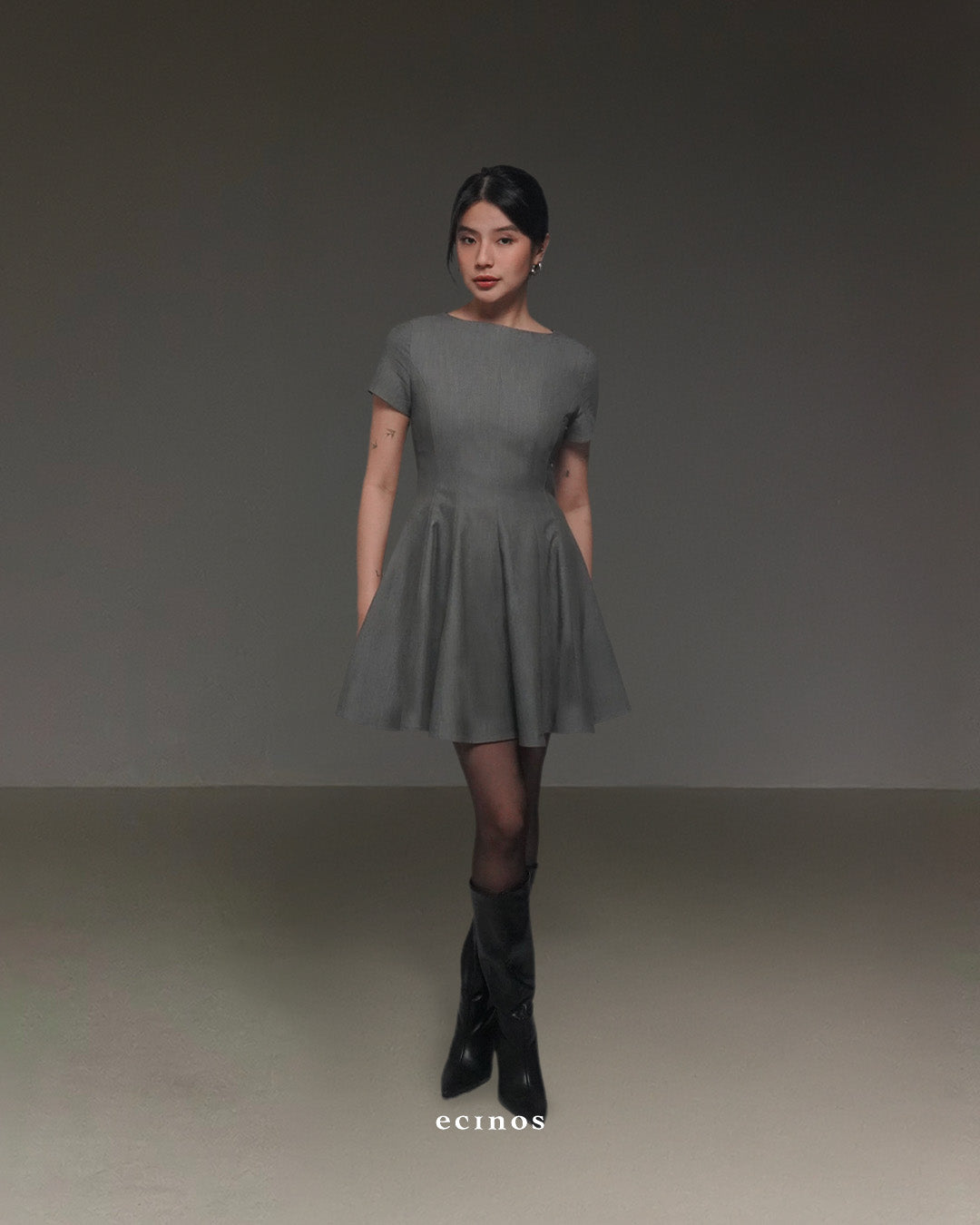 ECINOS - Paige Panel Wool Flared Dress