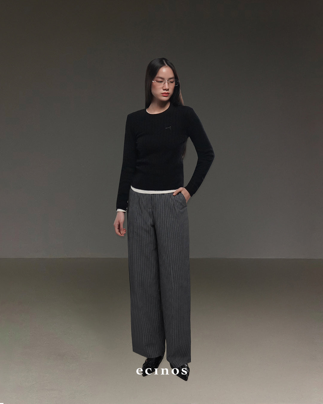 ECINOS - Harper Pleated Straight Trousers