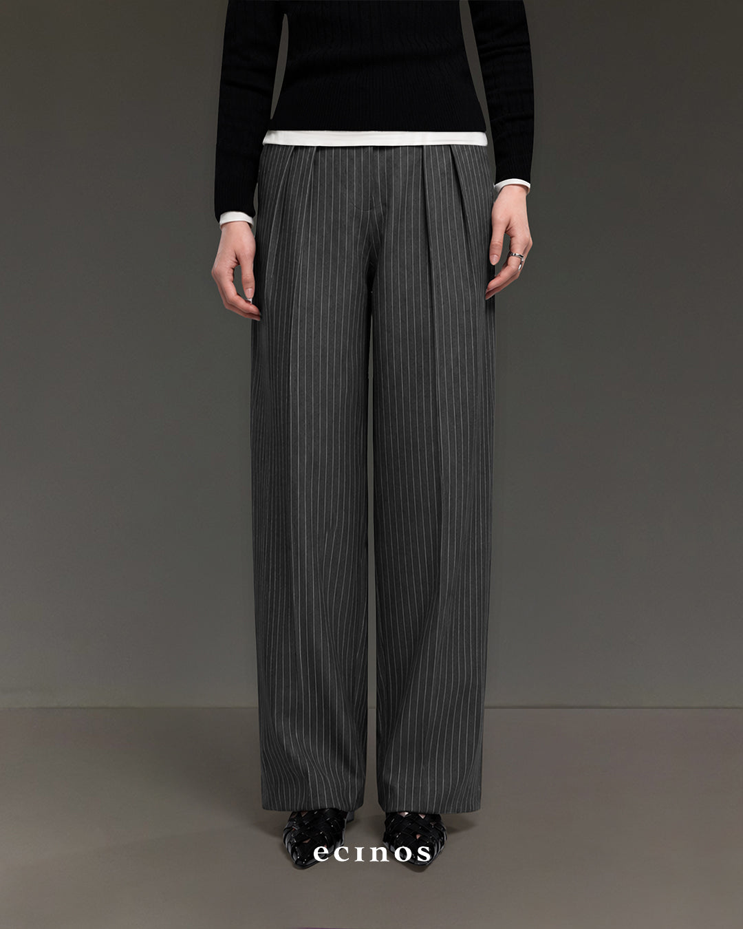 ECINOS - Harper Pleated Straight Trousers