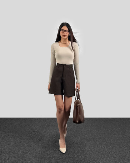 ECINOS - Fitted Open Back Longsleeved Tencel Top