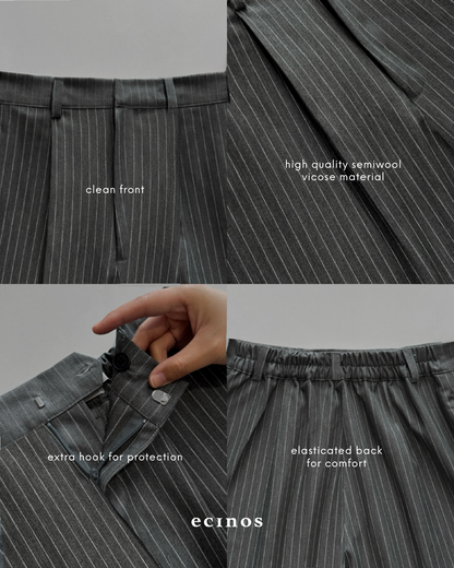 ECINOS - Pinstriped Museum Pants