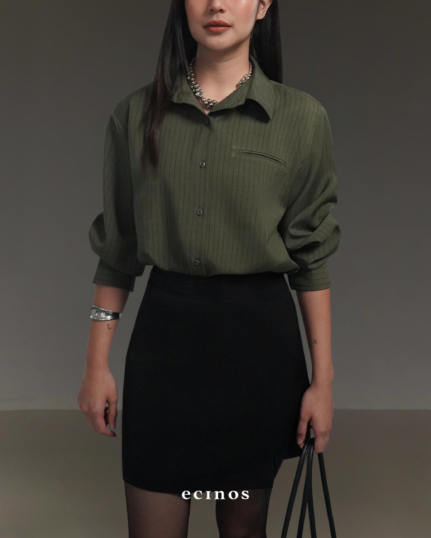 ECINOS - Striped Oversized Shirt
