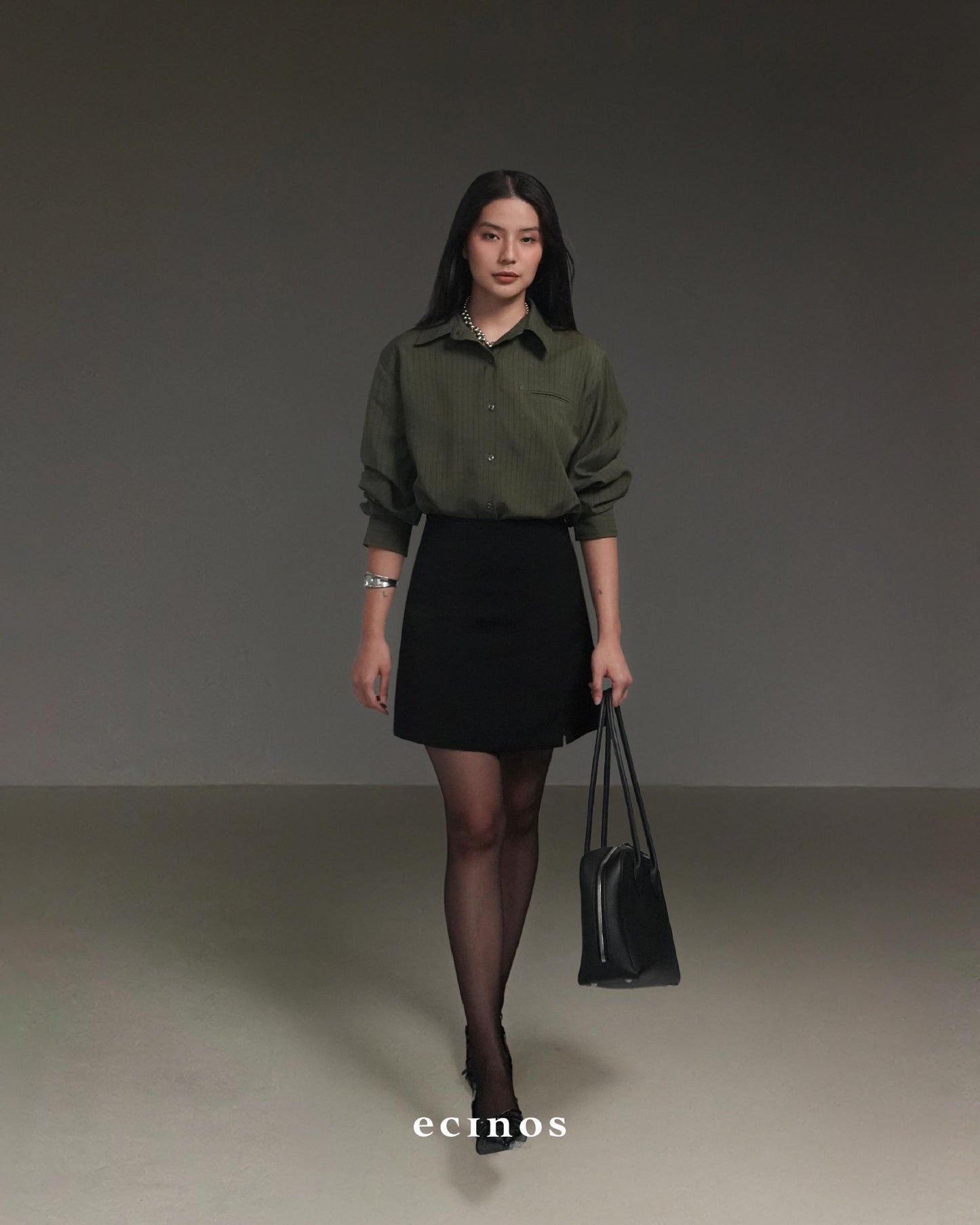 ECINOS - Striped Oversized Shirt