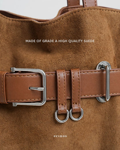 ECINOS Atelier - Dué Buckle Suede Bag