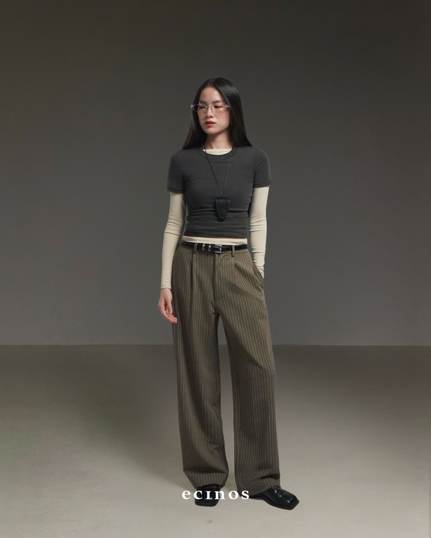 ECINOS - Pinstriped Museum Pants