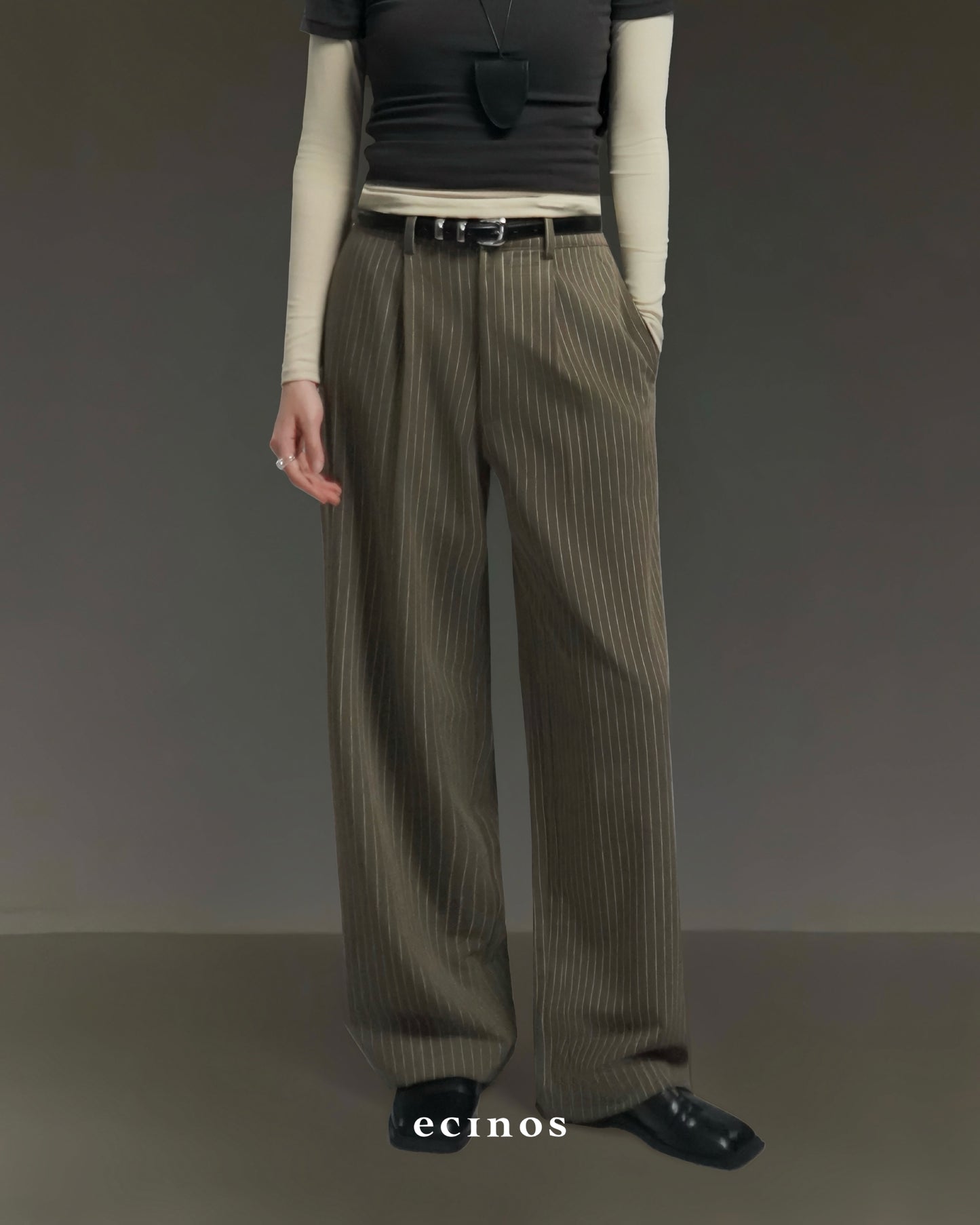 ECINOS - Pinstriped Museum Pants