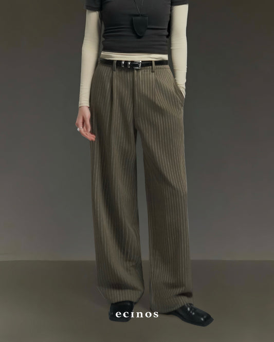 ECINOS - Pinstriped Museum Pants