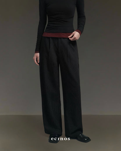 ECINOS - Pinstriped Museum Pants