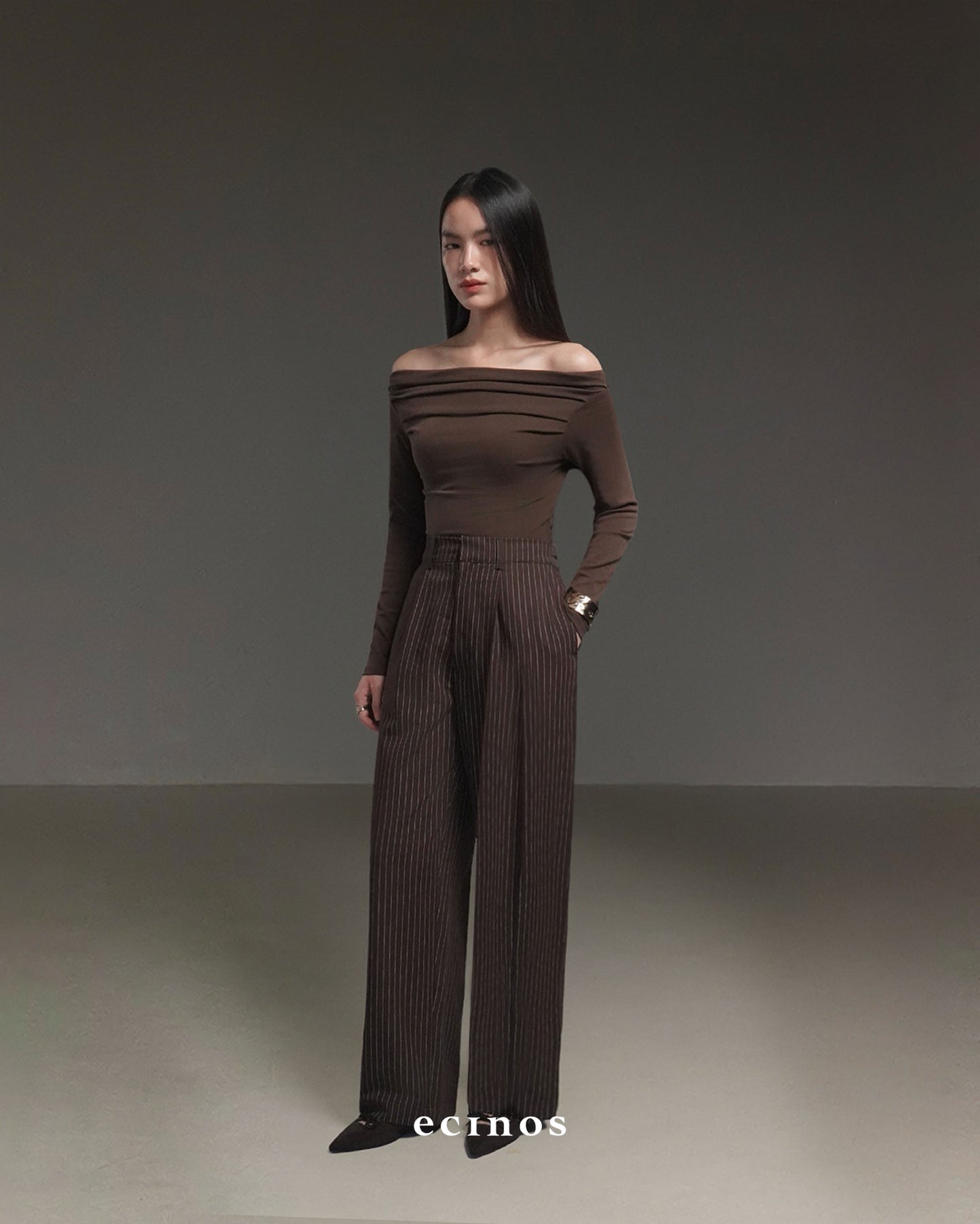 ECINOS - Pinstriped Museum Pants
