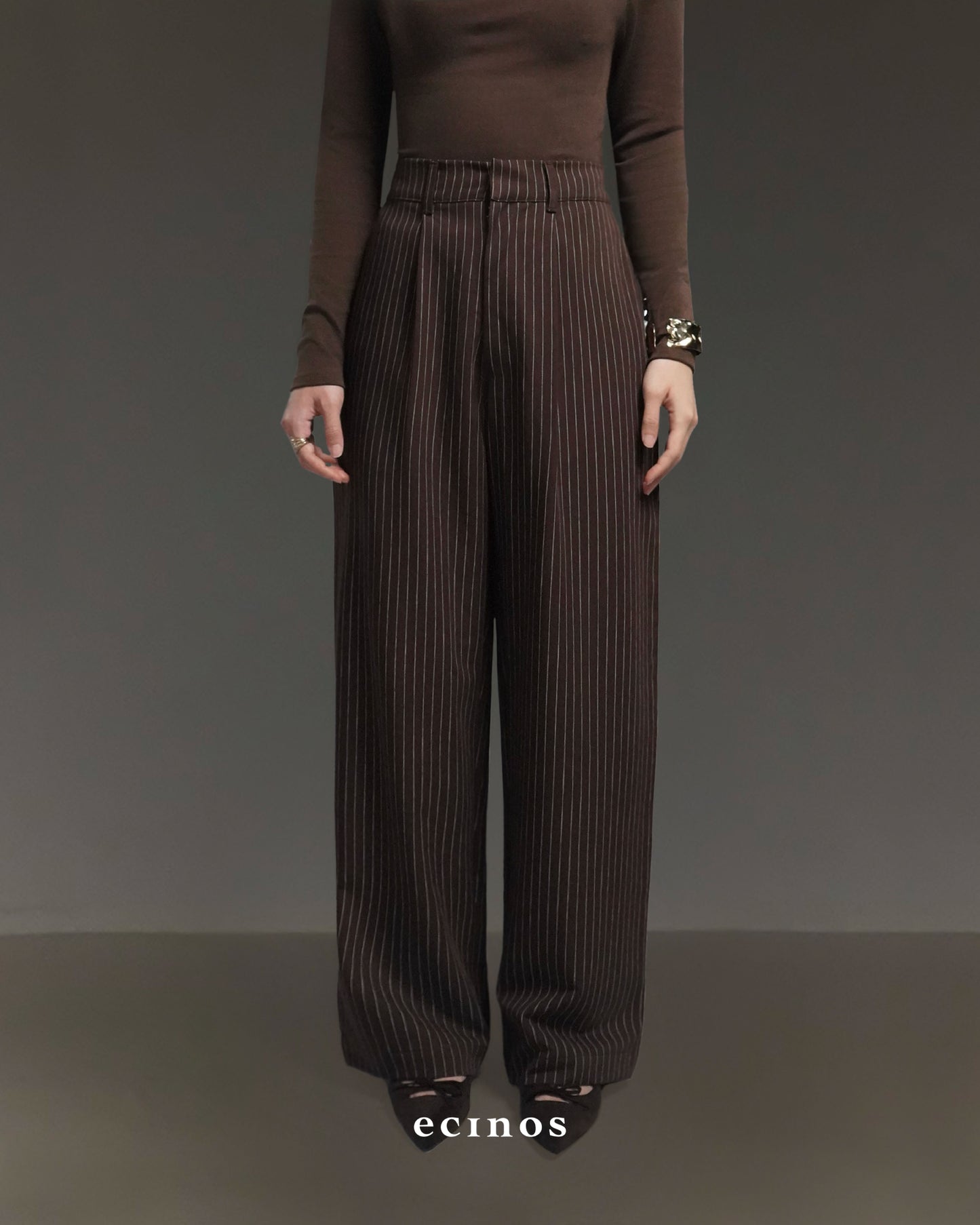 ECINOS - Pinstriped Museum Pants