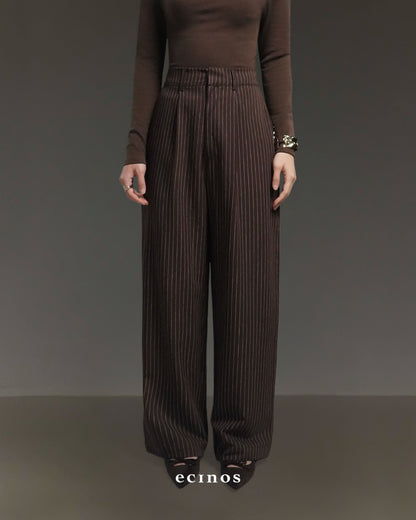 ECINOS - Pinstriped Museum Pants