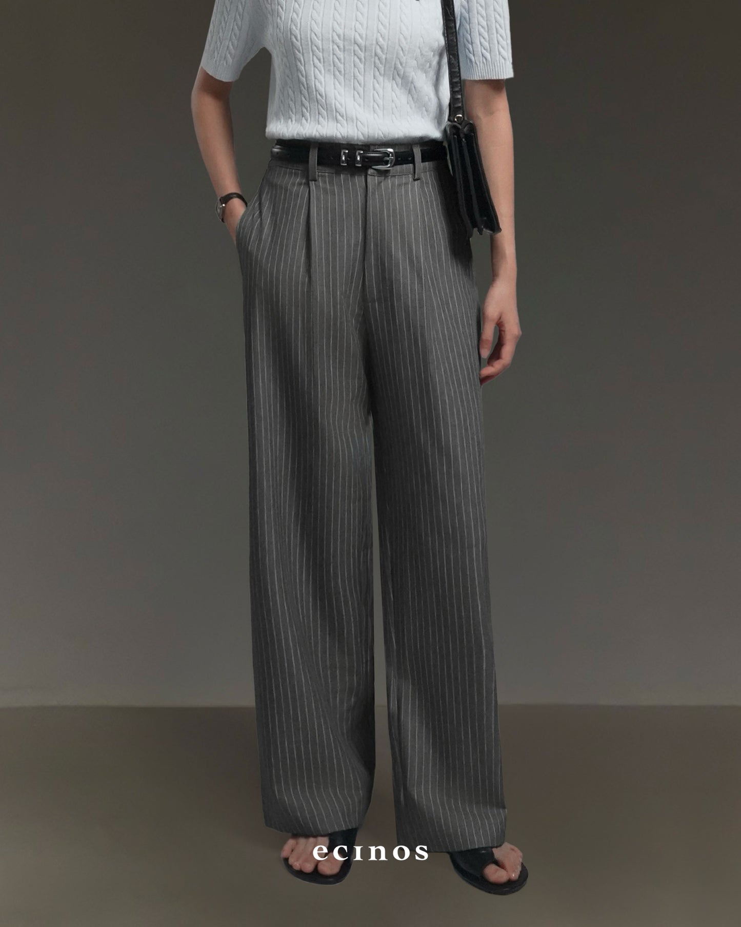 ECINOS - Pinstriped Museum Pants