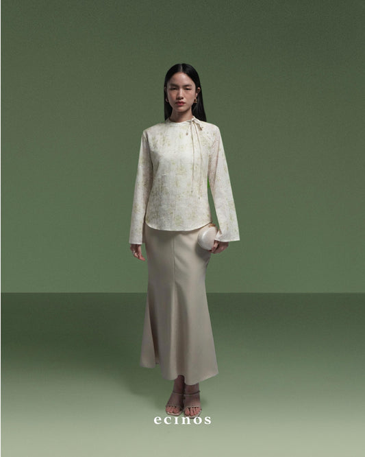 ECINOS - Peony Tie Neck Blouse