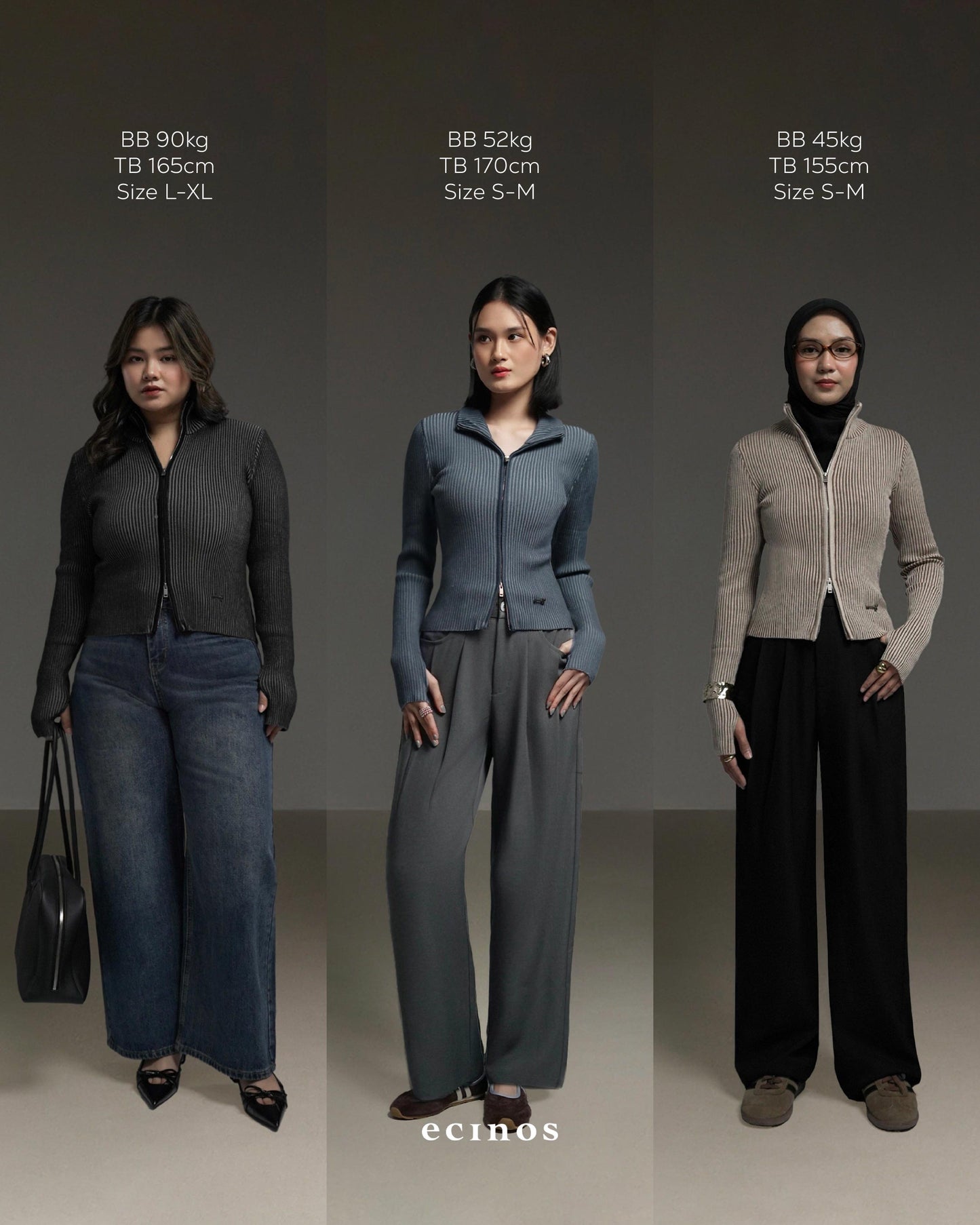 ECINOS - Roux Two-Tone Double Zip Cardigan