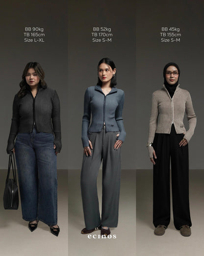 ECINOS - Roux Two-Tone Double Zip Cardigan