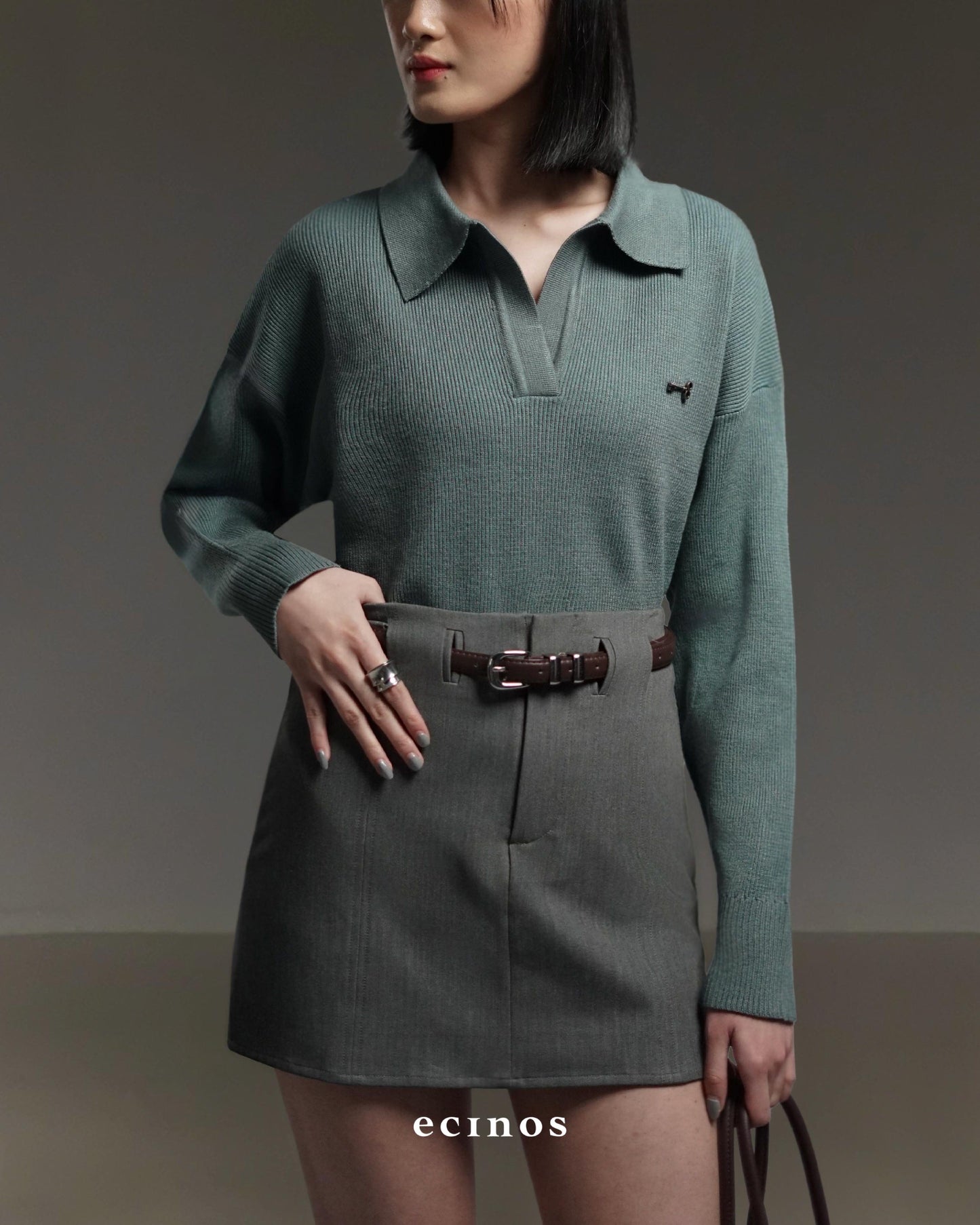 ECINOS - Blair Oversized Polo Sweater