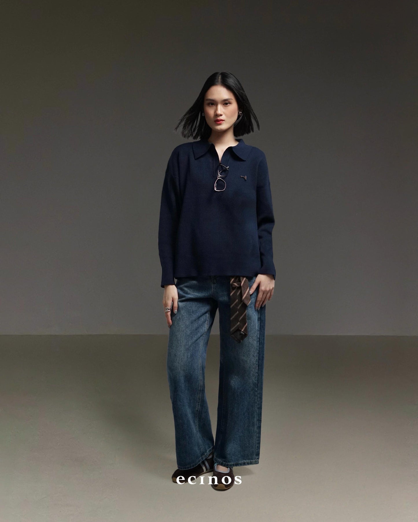 ECINOS - Blair Oversized Polo Sweater