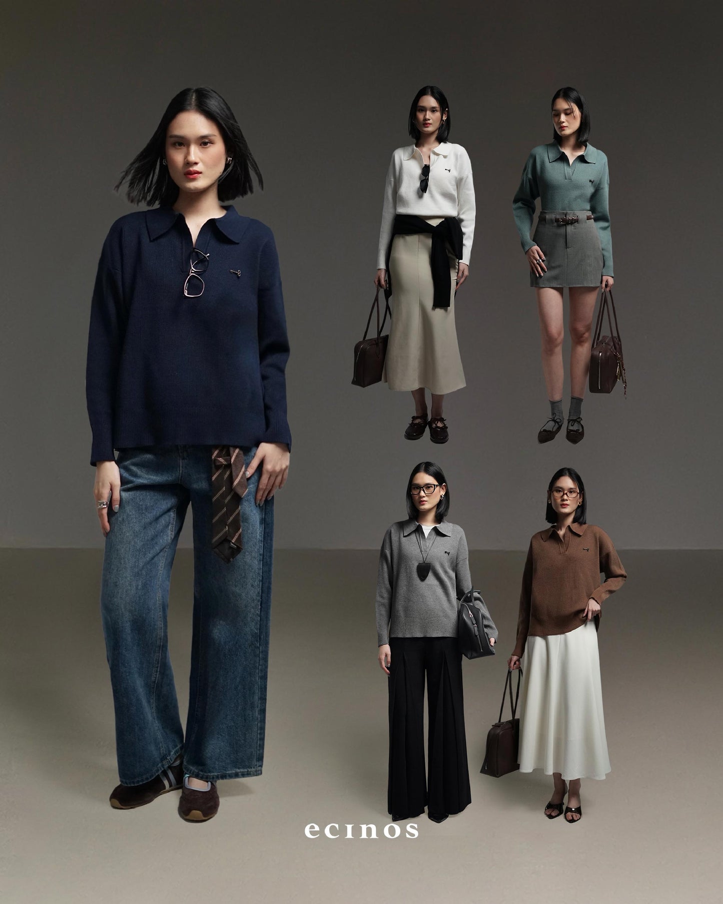 ECINOS - Blair Oversized Polo Sweater