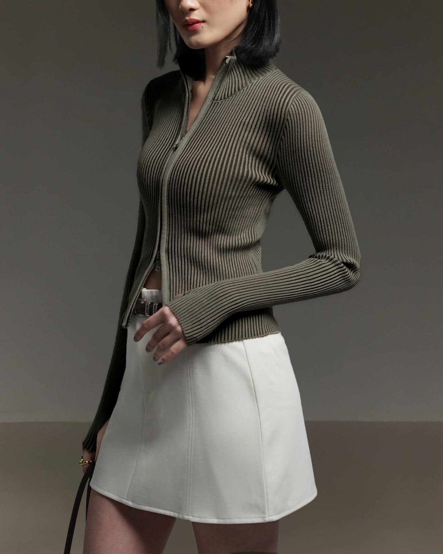 ECINOS - Roux Two-Tone Double Zip Cardigan