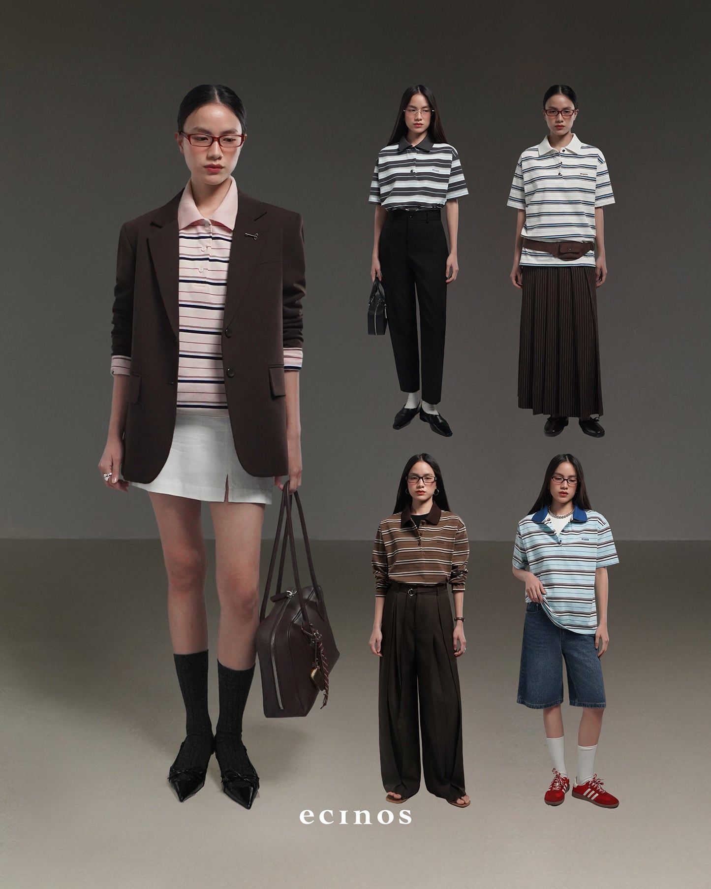 ECINOS - Ivy Striped Cotton Rugby Shirt