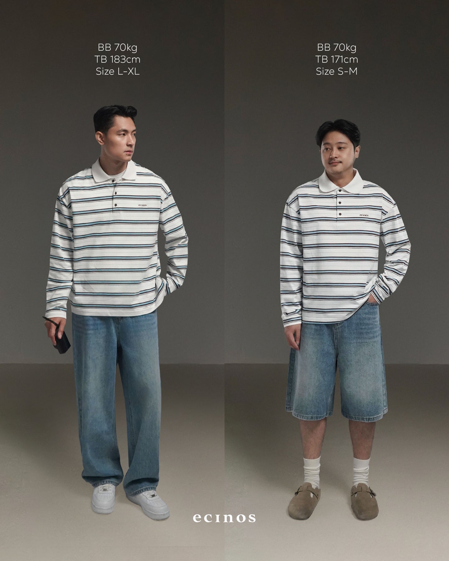 ECINOS Man - Iver Striped Cotton Rugby Shirt