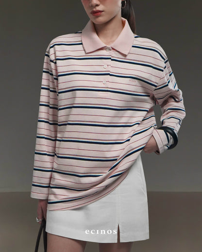 ECINOS - Ivy Striped Cotton Rugby Shirt