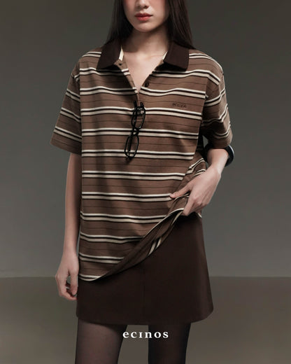 ECINOS - Ivy Striped Cotton Rugby Shirt