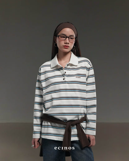 ECINOS - Ivy Striped Cotton Rugby Shirt