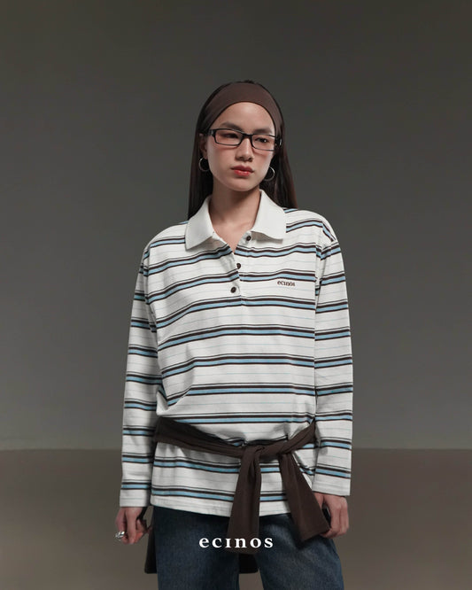 ECINOS - Ivy Striped Cotton Rugby Shirt