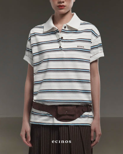 ECINOS - Ivy Striped Cotton Rugby Shirt