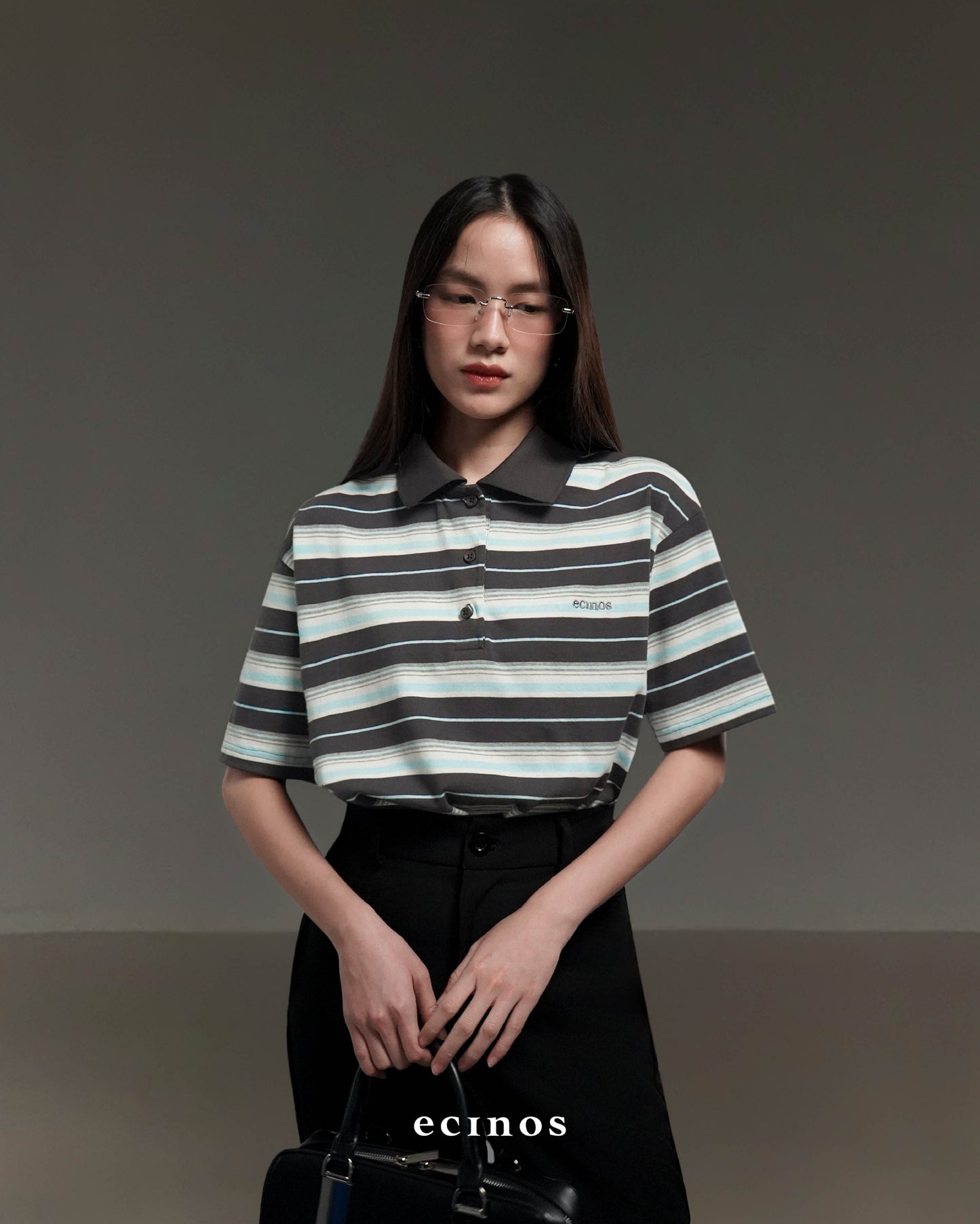 ECINOS - Ivy Striped Cotton Rugby Shirt
