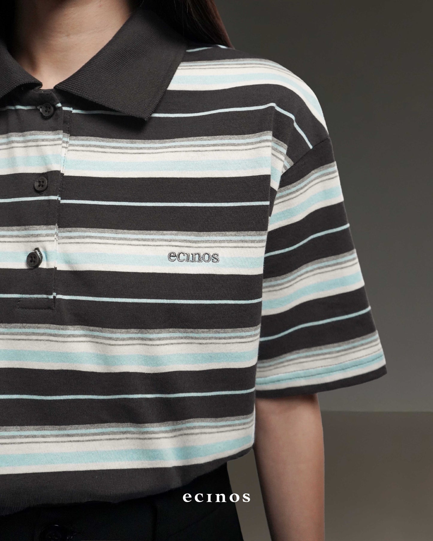 ECINOS - Ivy Striped Cotton Rugby Shirt