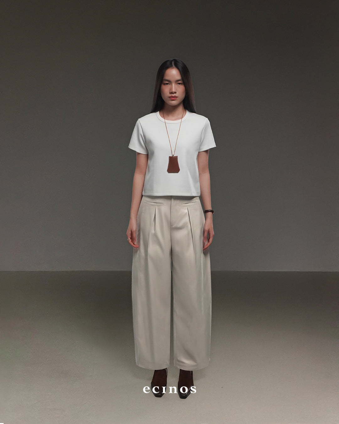 ECINOS - Joan Barrel Cotton Trousers
