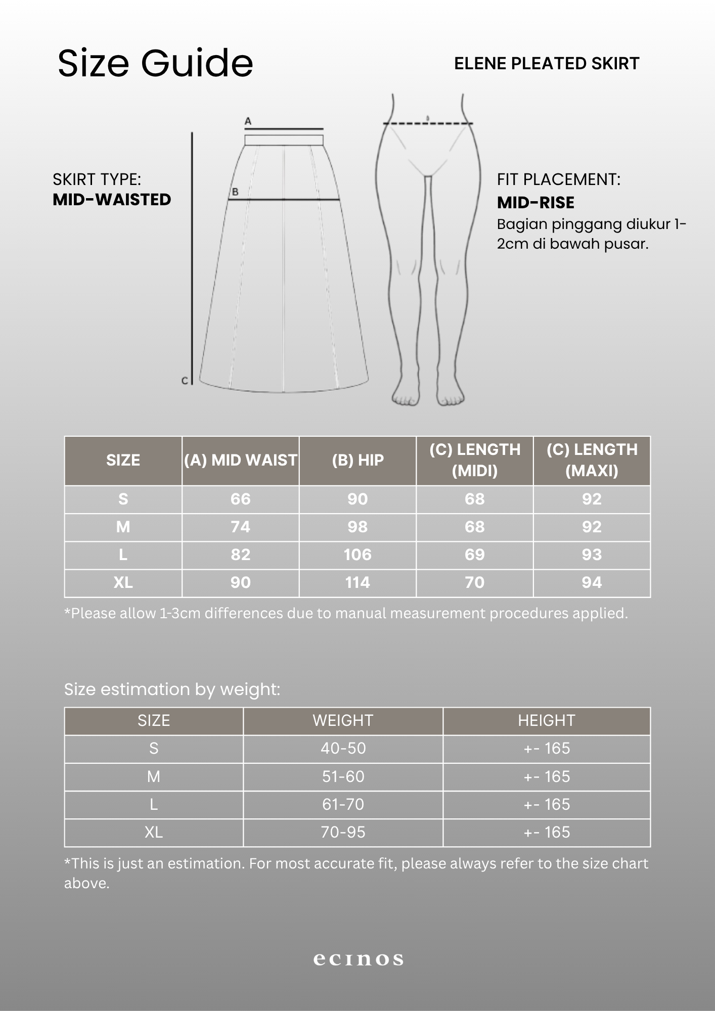 ECINOS - Elene Pleated Midi Skirt & Maxi Skirt