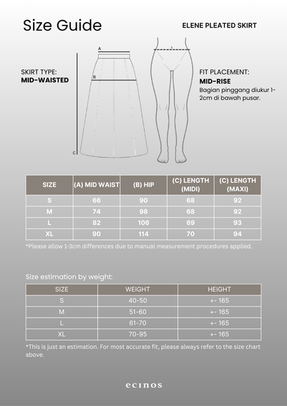 ECINOS - Elene Pleated Midi Skirt & Maxi Skirt