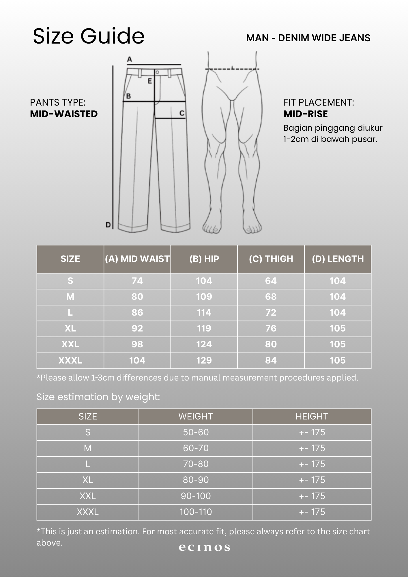 ECINOS Man - DENIM Wide Jeans (Man Version)