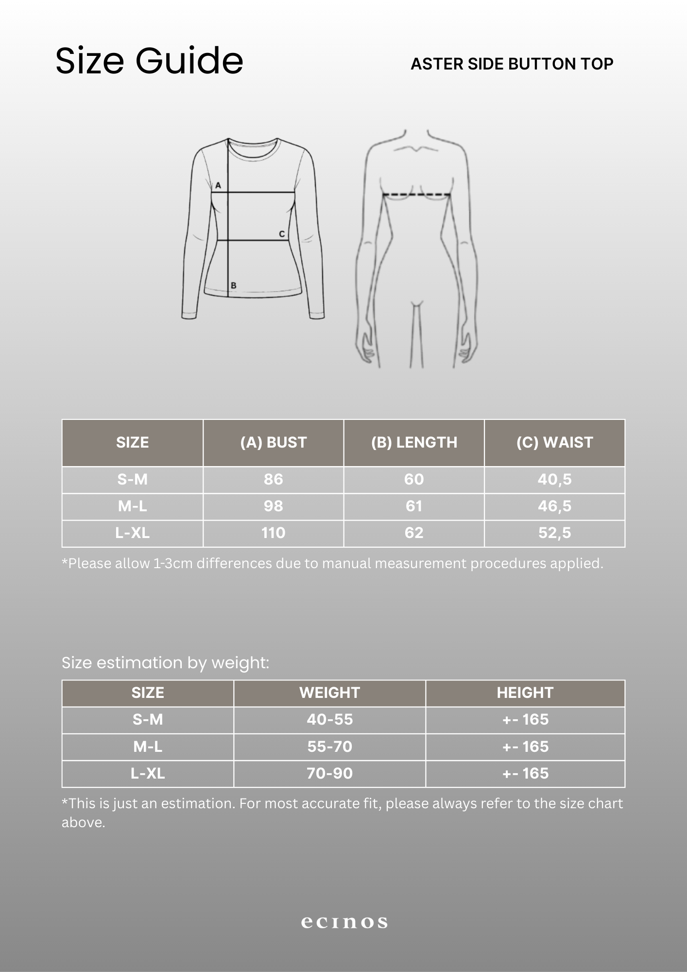 ECINOS - Aster Side Button Top
