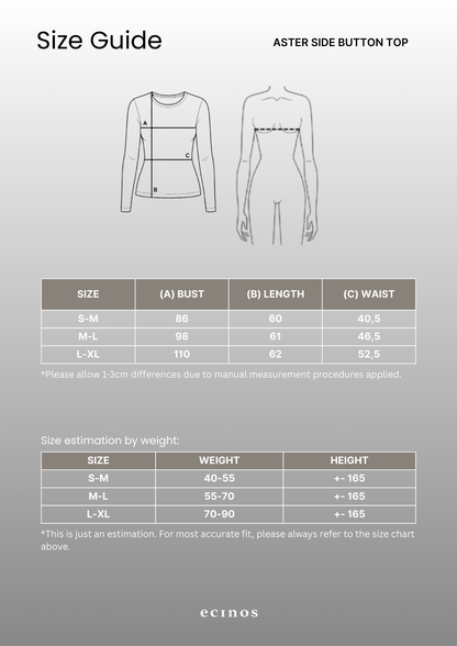 ECINOS - Aster Side Button Top