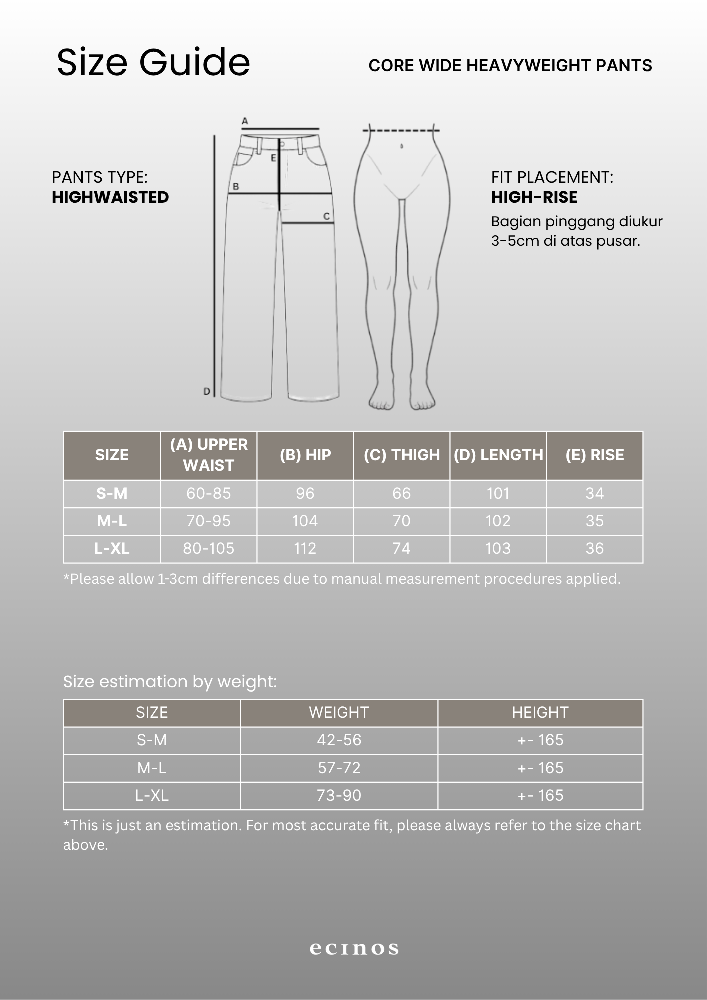 ECINOS - CORE Wide Heavyweight Pants