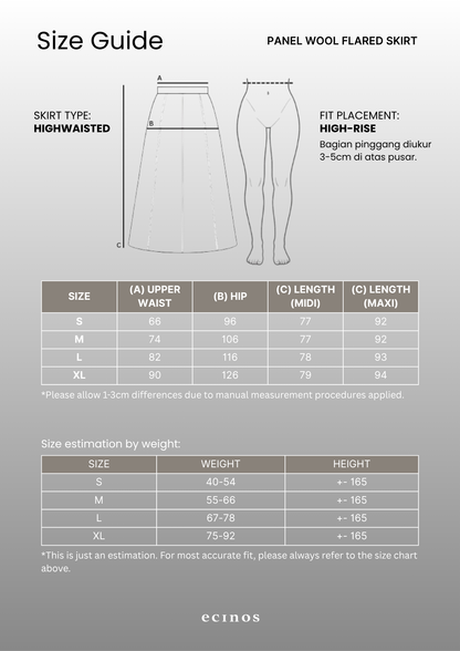 ECINOS - Panel Wool Flared Skirt