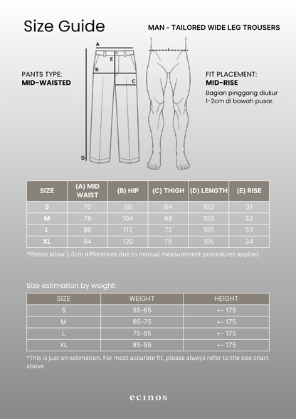 ECINOS Man - Tailored Wide Leg Trousers