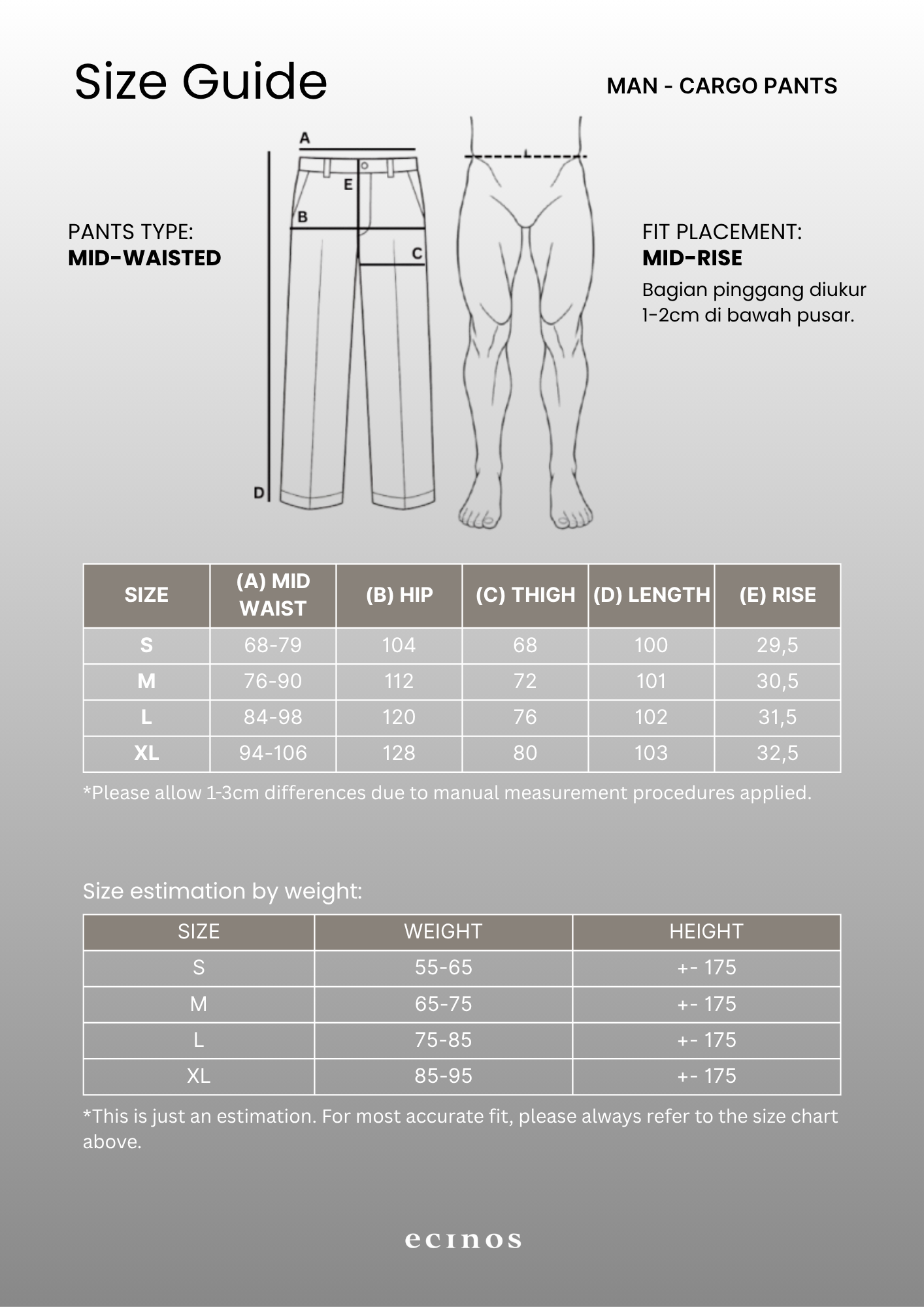 ECINOS Man - Cargo Pants (Man Version)